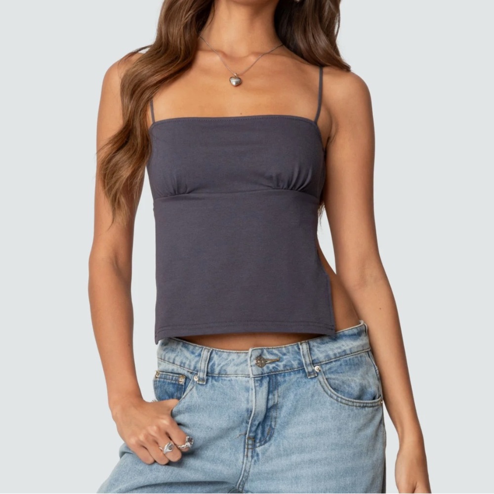 Women's Gray Spaghetti Strap Top